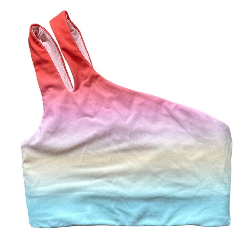 NWT Fabletics Asymmetrical Double Strap Midi Bra Ombre All Day Size XXS